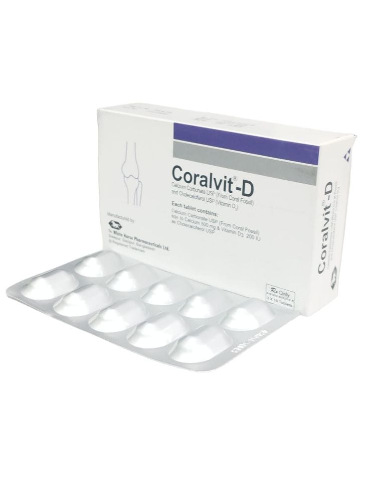 Tablet Coralvit-D 500mg+200iu (30pcs)